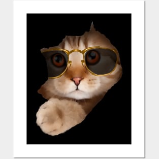 Funny Cat ripping through, Cat Lover Posters and Art